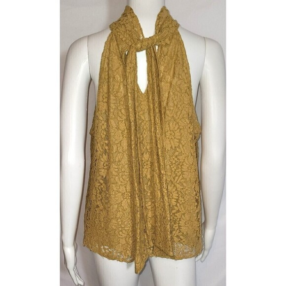 Worthington High Neck Sleeveless Lace Blouse - Size L - Picture 6 of 9